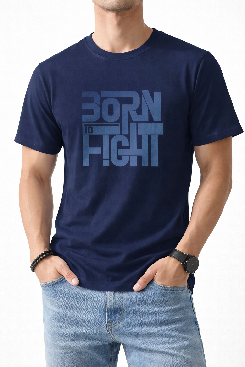 Born to Fight T‑Shirt — Bold Retro Typography Combat Shirt