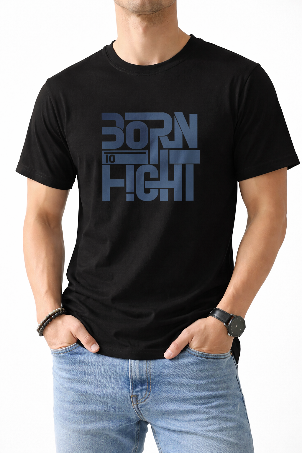 Born to Fight T‑Shirt — Bold Retro Typography Combat Shirt