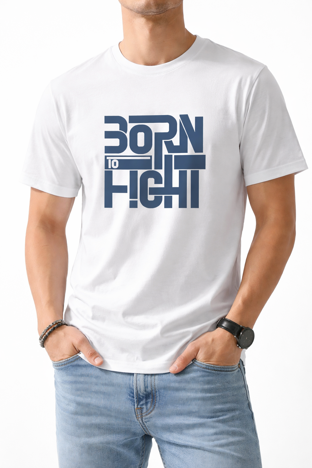 Born to Fight T‑Shirt — Bold Retro Typography Combat Shirt